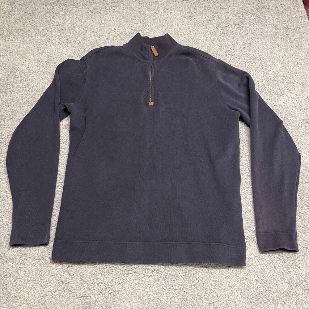 Reyn Spooner Sweater Mens Medium Blue Quarter Zip Pullover Sweatshirt